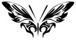 Vector illustration. Tattoo black butterfly