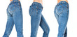 Photo: female legs in a blue jeans female legs in a blue jeans