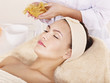 Girl with gold facial mask. Girl with gold facial mask.