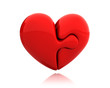 Heart puzzle from two parts connected together Heart puzzle from two parts connected together