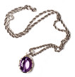 retro antiques pendant with violet stone
