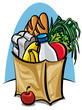 shopping bag with food