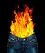 Foto: Denim jeans and fire Denim jeans and fire