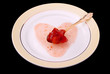 Jam as heart on a plate