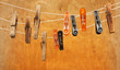 vintage clothespin isolated on Wood wall vintage clothespin isolated on Wood wall
