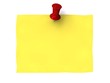 Pin mit gelbem Notizzettel