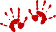Print of two hands on white - vector illustration