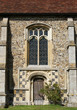 Door and window of St Mary's church in Cavendish, Suffolk.