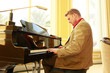 Young pianist at an afternoon lounge