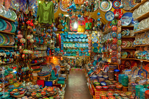Photo: Grand bazaar shops in Istanbul. Grand bazaar shops in Istanbul.