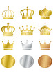 Gold Crown Icons Set
