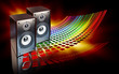 two speakers on abstract background two speakers on abstract background