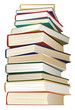 big stack of books with multicolored covers, vector