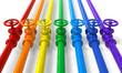 Rainbow pipelines with valves