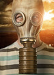 Man in gas mask