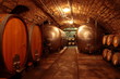 alter Weinkeller, Rotwein Barrique-Fässer, Eichenfässer