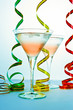 Cocktail glass and ribbons