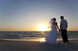 Bride & Groom Married Couple Sunset Beach Wedding