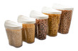food plastic jars isolated on white background