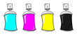 Vector: CMYK spray cans CMYK spray cans