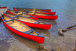 HDR Canoes on Lake Louise, Banff Canada HDR Canoes on Lake Louise, Banff Canada