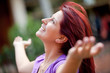 Woman with arms open