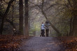 A family walking in the park
