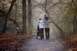 A family walking in the park