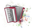 Concert Accordion & floral calligraphy ornament - a stylized orc