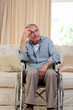 Senior man in his wheelchair