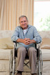 Senior man in his wheelchair