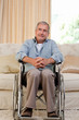 Senior man in his wheelchair