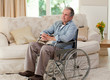 Senior man in his wheelchair