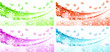 Wellen-Blumen-Banner-Set