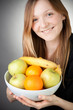 Pretty Blond Holding Healthy Fruit Pretty Blond Holding Healthy Fruit