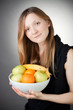 Pretty Blond Holding Healthy Fruit Pretty Blond Holding Healthy Fruit