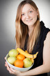 Pretty Blond Holding Healthy Fruit Pretty Blond Holding Healthy Fruit