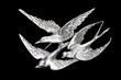 vintage three bird brooch