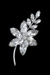 white crystal vintage brooch