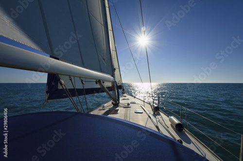 Photo: Italy, Sicily, Mediterranean sea, cruising on a sailing boat Italy, Sicily, Mediterranean sea, cruising on a sailing boat