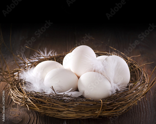 Photo: Eggs in a Nest. Financial Concept Eggs in a Nest. Financial Concept