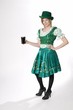 Sexy woman offers you a St Patty's pint