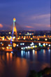 Bokeh Bhumibol Bridge on twilight