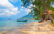 longtail boat and beautiful beach. koh Tao, Thailand longtail boat and beautiful beach. koh Tao, Thailand