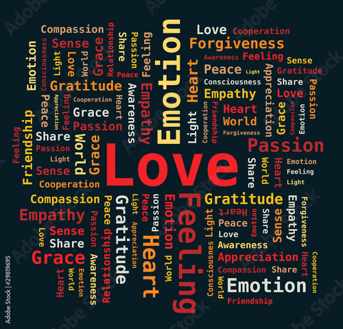 Vector: Nuage de Mots - Amour, Passion, Coeur, Gratitude en Anglais Nuage de Mots - Amour, Passion, Coeur, Gratitude en Anglais