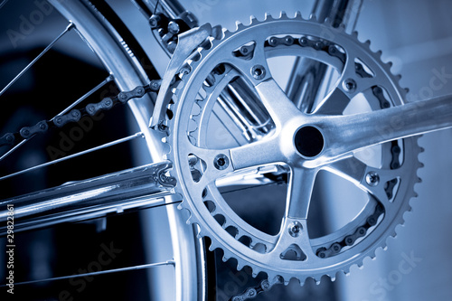 Photo: precision racing bicycle gears and chain precision racing bicycle gears and chain