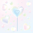 Shining soap bubbles in form of heart Shining soap bubbles in form of heart