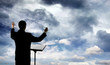 Music conductor and clouds