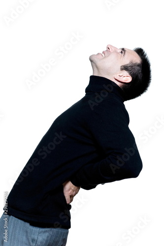 Photo: man caucasian backache pain man caucasian backache pain