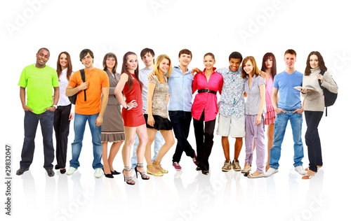 Photo: big group young people big group young people